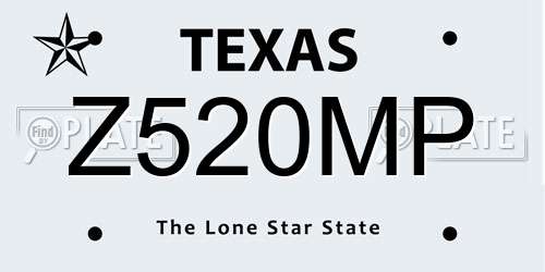 Z520MP Texas License Plate