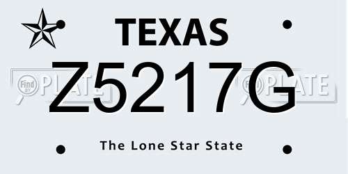 Z5217G Texas License Plate