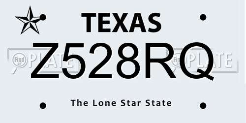 Z528RQ Texas License Plate