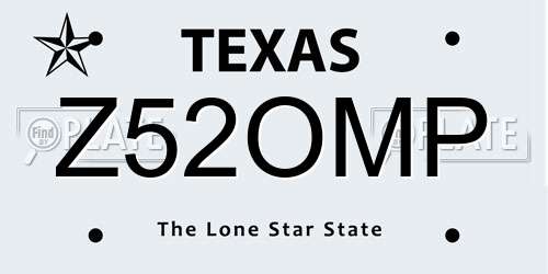Z52OMP Texas License Plate
