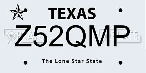 Z52QMP Texas License Plate