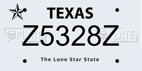 Z5328Z Texas License Plate