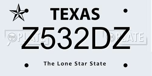 Z532DZ Texas License Plate