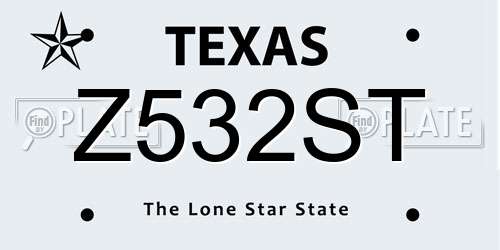 Z532ST Texas License Plate