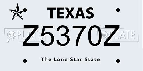 Z5370Z Texas License Plate