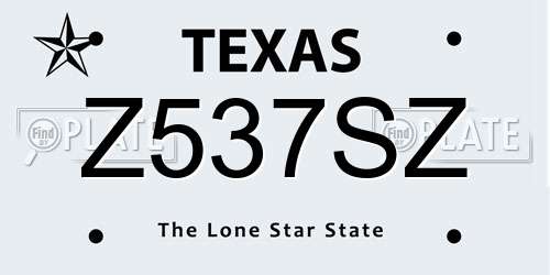 Z537SZ Texas License Plate