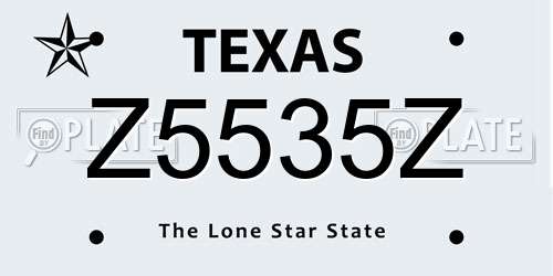 Z5535Z Texas License Plate