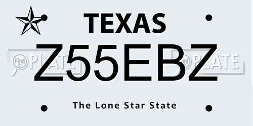 Z55EBZ Texas License Plate