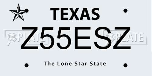 Z55ESZ Texas License Plate