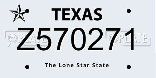 Z570271 Texas License Plate
