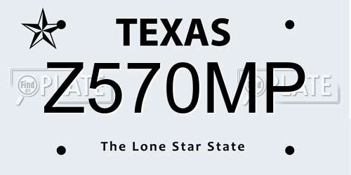 Z570MP Texas License Plate