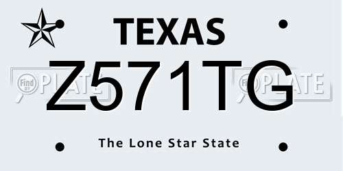 Z571TG Texas License Plate