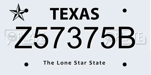 Z57375B Texas License Plate