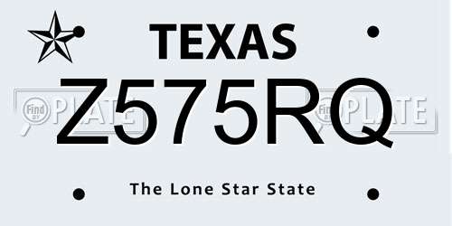 Z575RQ Texas License Plate