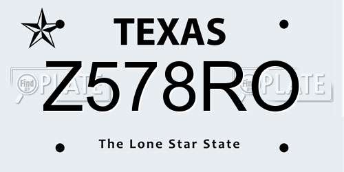 Z578RO Texas License Plate
