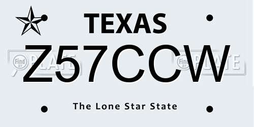 Z57CCW Texas License Plate