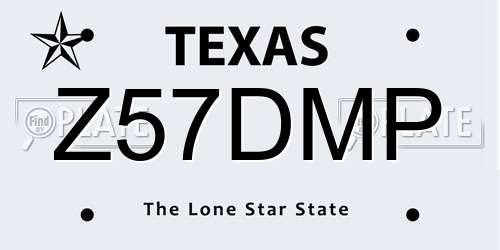 Z57DMP Texas License Plate