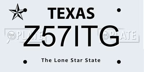 Z57ITG Texas License Plate