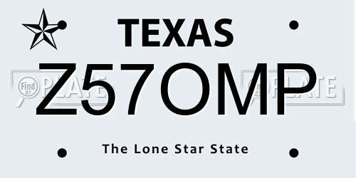 Z57OMP Texas License Plate