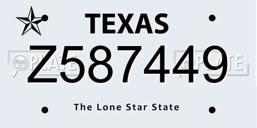 Z587449 Texas License Plate