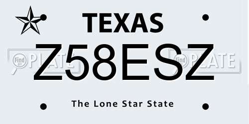 Z58ESZ Texas License Plate