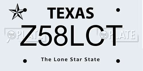 Z58LCT Texas License Plate