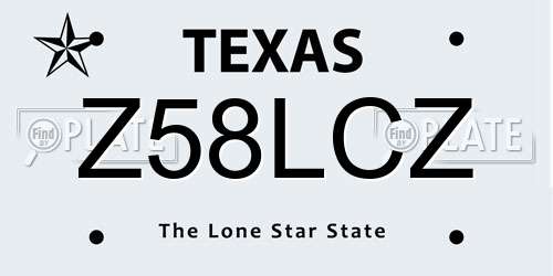 Z58LCZ Texas License Plate