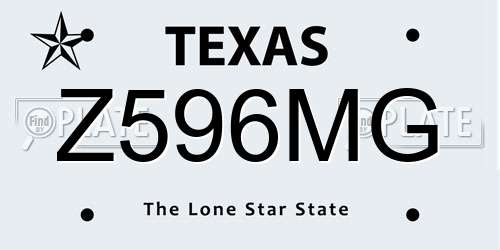 Z596MG Texas License Plate