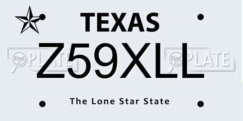 Z59XLL Texas License Plate