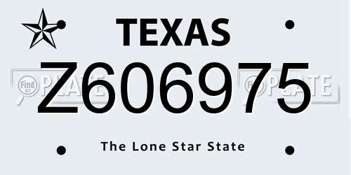 Z606975 Texas License Plate