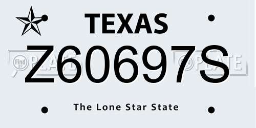Z60697S Texas License Plate