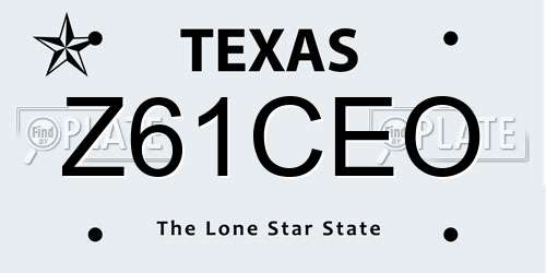 Z61CEO Texas License Plate
