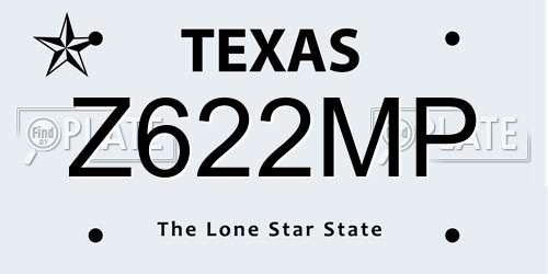Z622MP Texas License Plate