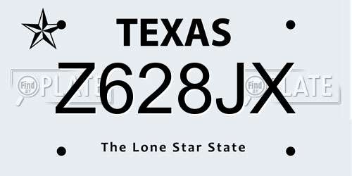Z628JX Texas License Plate