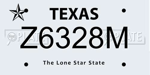 Z6328M Texas License Plate