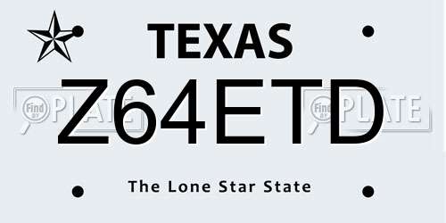 Z64ETD Texas License Plate