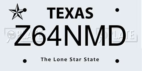 Z64NMD Texas License Plate