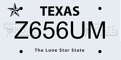 Z656UM Texas License Plate