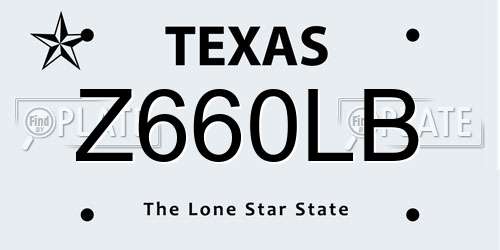 Z660LB Texas License Plate