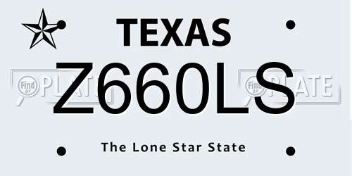 Z660LS Texas License Plate