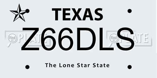 Z66DLS Texas License Plate