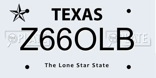 Z66OLB Texas License Plate