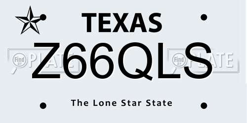 Z66QLS Texas License Plate