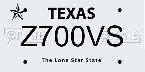 Z700VS Texas License Plate