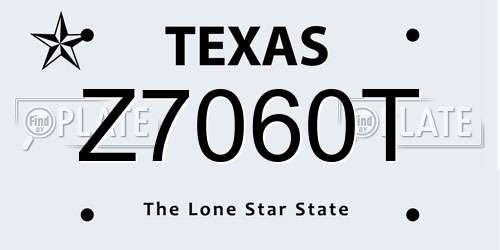 Z7060T Texas License Plate