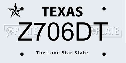 Z706DT Texas License Plate