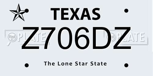 Z706DZ Texas License Plate