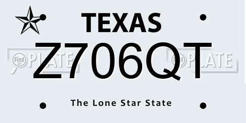 Z706QT Texas License Plate