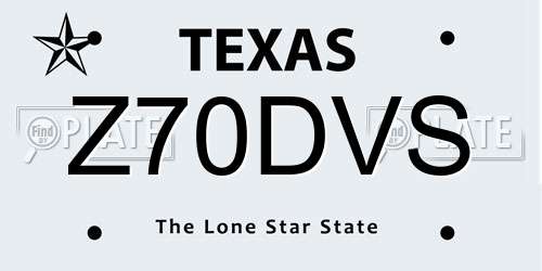 Z70DVS Texas License Plate