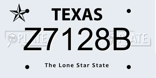 Z7128B Texas License Plate